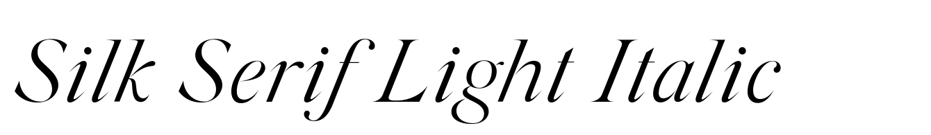 Silk Serif Light Italic